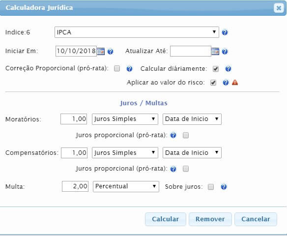Calculo , Novidade no GOJUR – Calculadora Jurídica para correções monetárias