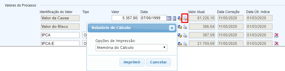 , Novidade no GOJUR &#8211; Relatório de cálculo monetário do processo