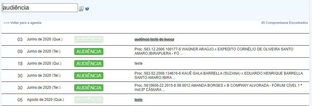 , Novidade GOJUR &#8211; Opção de busca na agenda jurídica