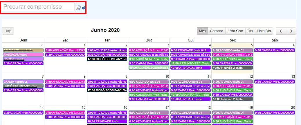 , Novidade GOJUR &#8211; Opção de busca na agenda jurídica