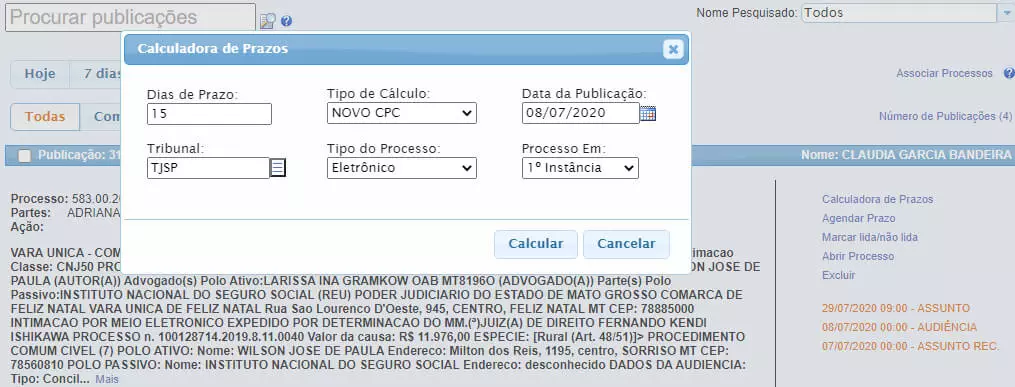 novidades gojur calculadora de prazos, Novidade no Software Jurídico GOJUR &#8211; Calculadora de Prazos