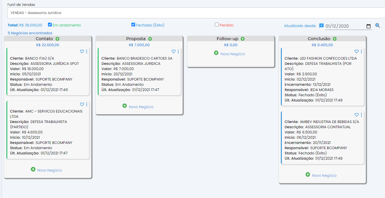 , Módulo de CRM no GOJUR